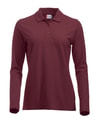 Dames Polo Lange Mouw Clique Marion Bordeaux